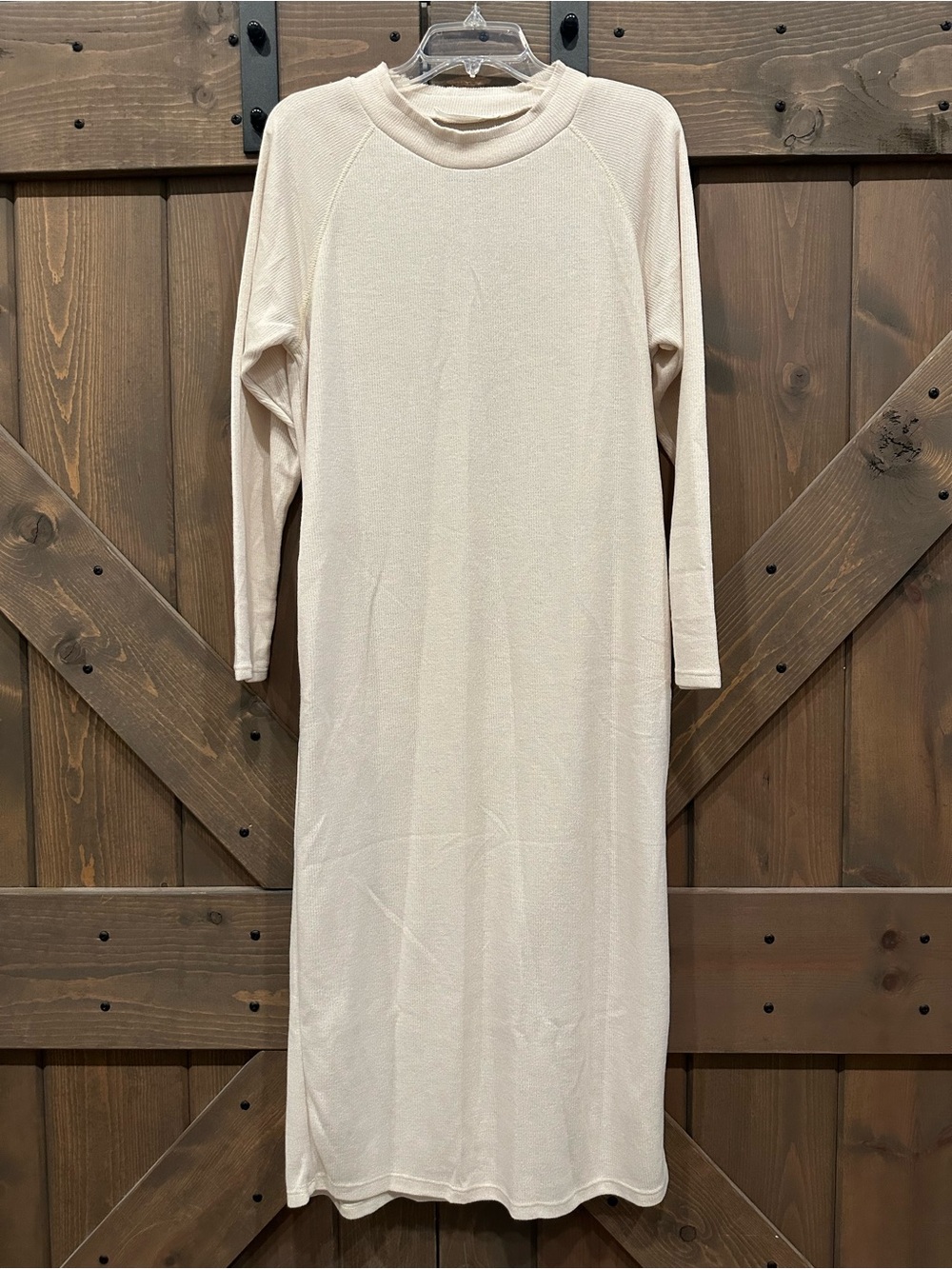 Classic Long Sleeve Cream Maxi Dress